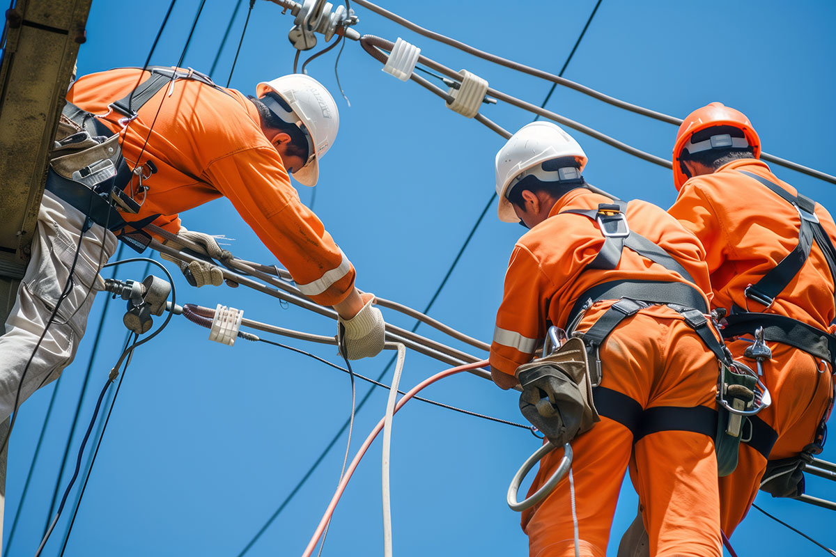 power line maintenance crew engineers